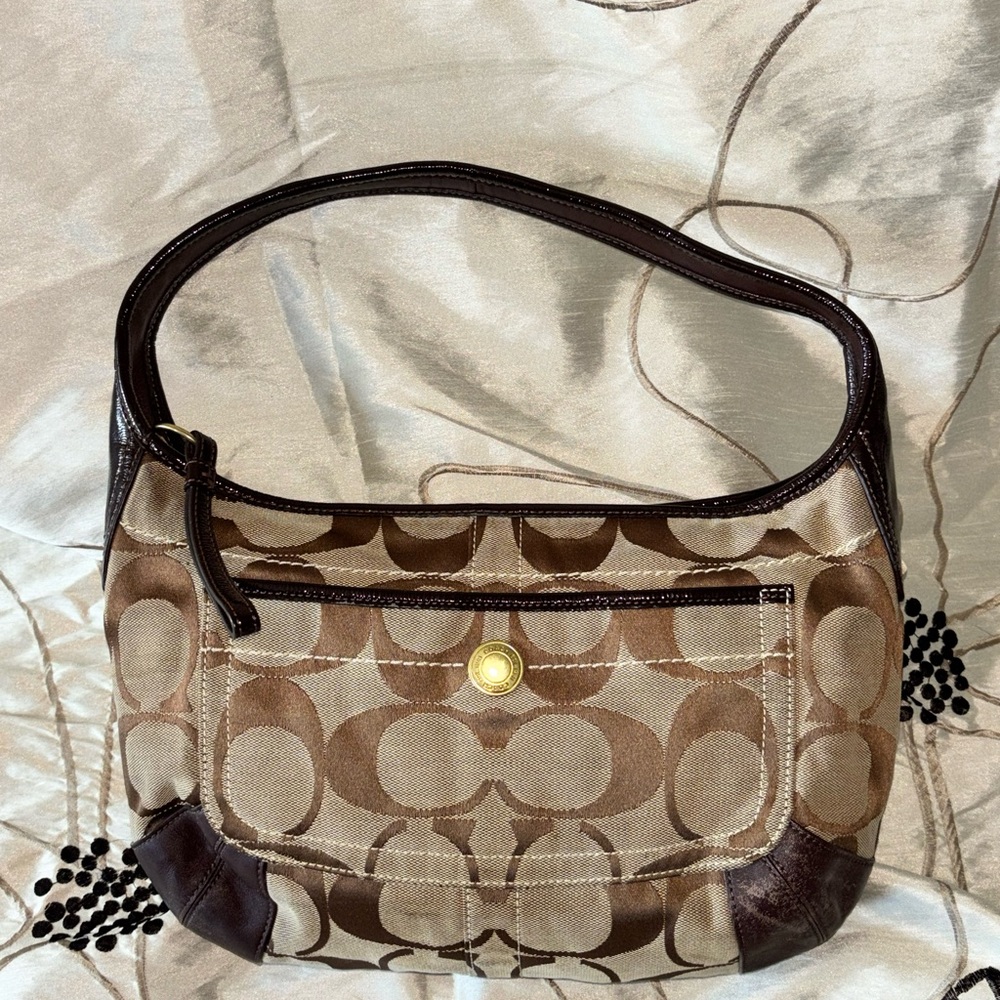 Coach Brown and Tan Signature Bag